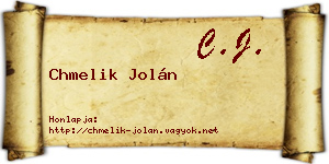 Chmelik Jolán névjegykártya